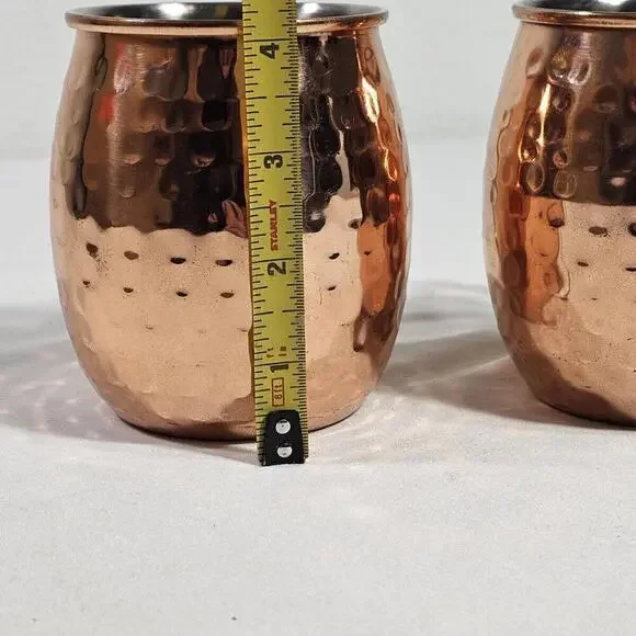 Godinger Hammered Copper Moscow Mule Mugs Cups Set of 2 - Picture 10 of 10